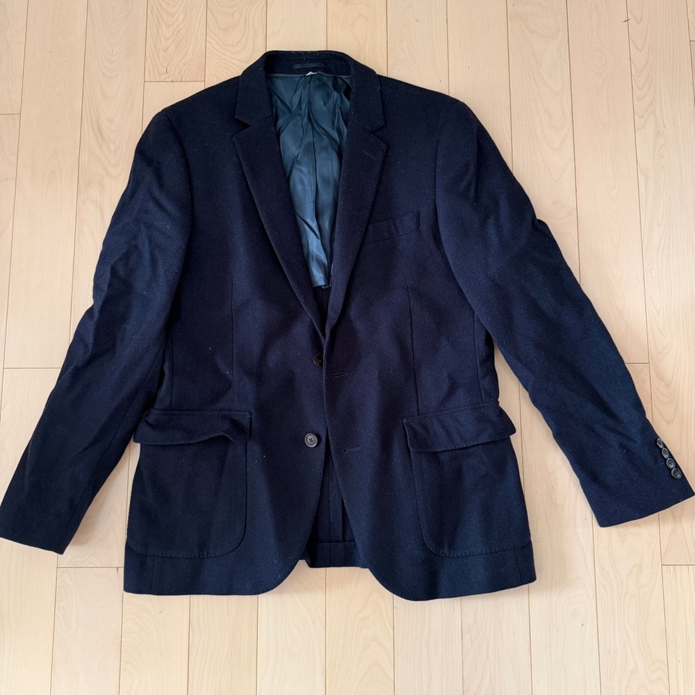 Singer + Sargent Navy Blue Knit Sports Coat Blazer